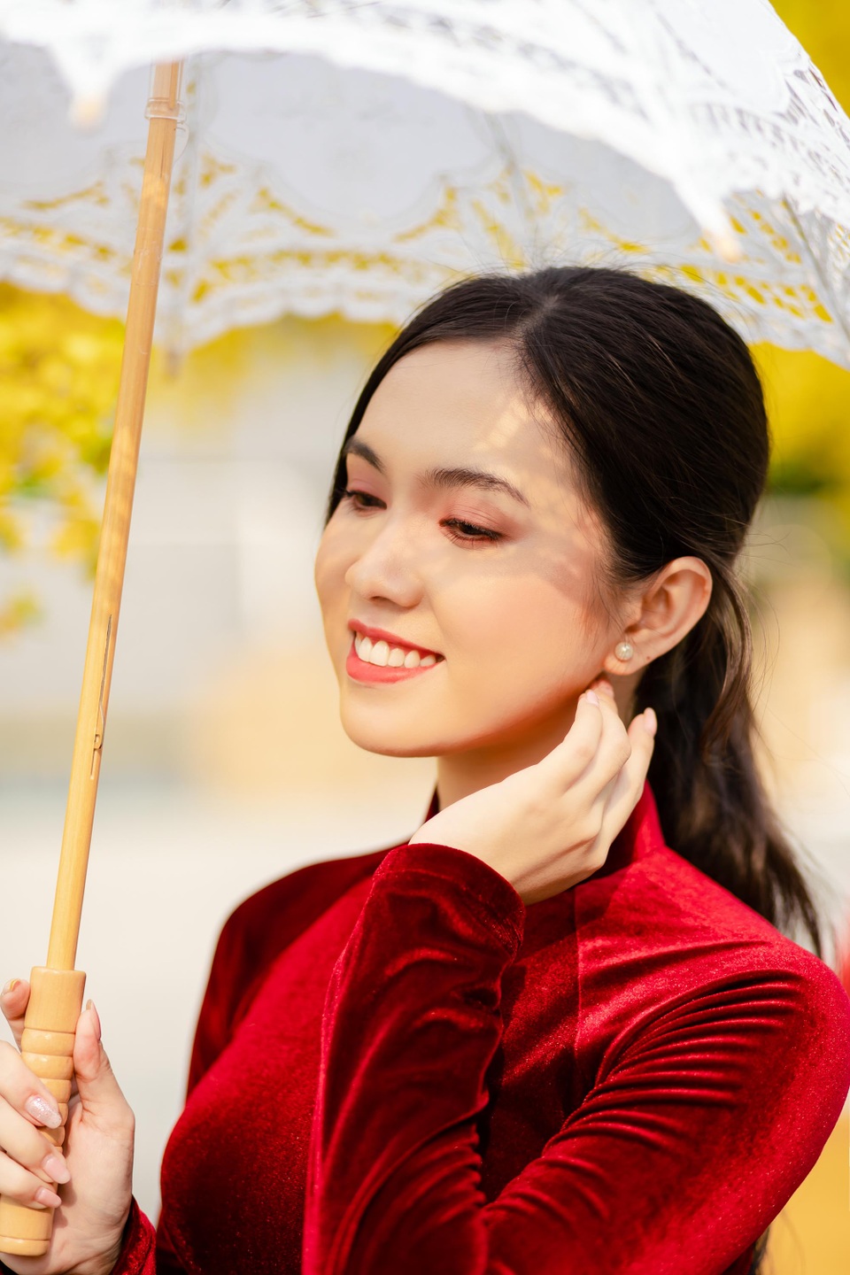 Hot girl miền Tây khoe nhan sắc ngọt ngào trong tà áo dài đón Tết - 10 Hot girl miền Tây khoe nhan sắc ngọt ngào trong tà áo dài đón Tết - 10