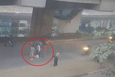 Công nhân đường sắt Cát Linh - Hà Đông ngã do tai nạn giao thông