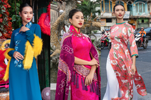 Top 5 Hoa hậu Đại dương Việt Nam thả dáng với áo dài mừng xuân Giáp Thìn