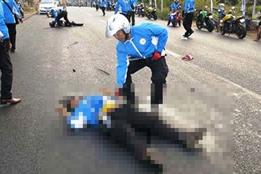 Hội viên môtô bảo vệ đoàn đua xe đạp nữ bị tai nạn tử vong