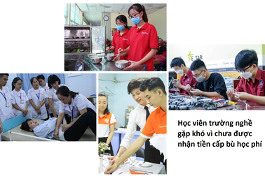 Học viên trường nghề gặp khó vì chưa được nhận tiền cấp bù học phí