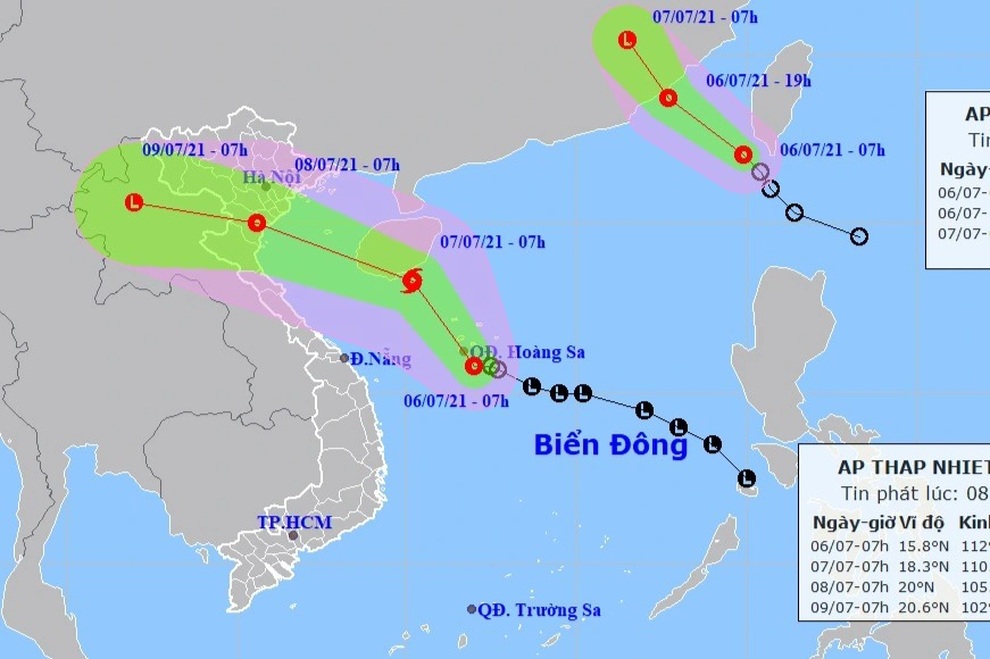 Biển Đông xuất hiện 2 cơn áp thấp nhiệt đới - 1 Biển Đông xuất hiện 2 cơn áp thấp nhiệt đới - 1