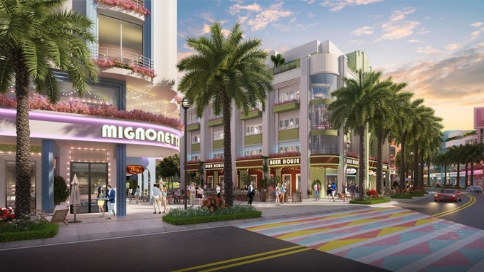 Phong cách Miami tạo nên sức hút cho Sun Riverside Village. Ảnh phối cảnh minh họa