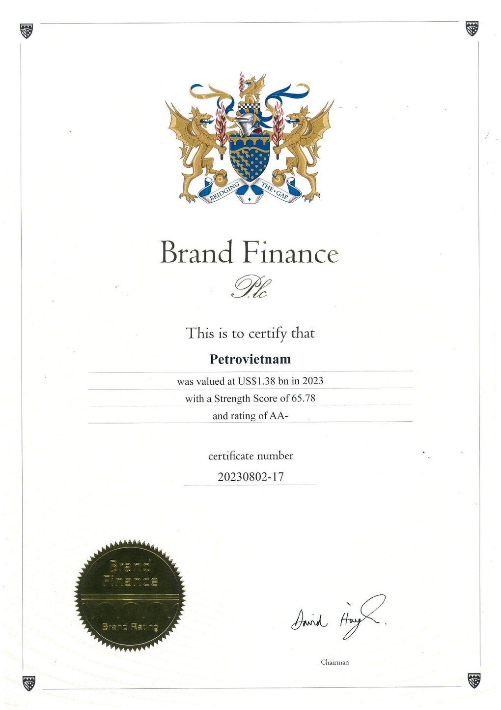 Petrovietnam nằm trong top 10 Thương hiệu giá trị nhất Việt Nam 2023 - 2