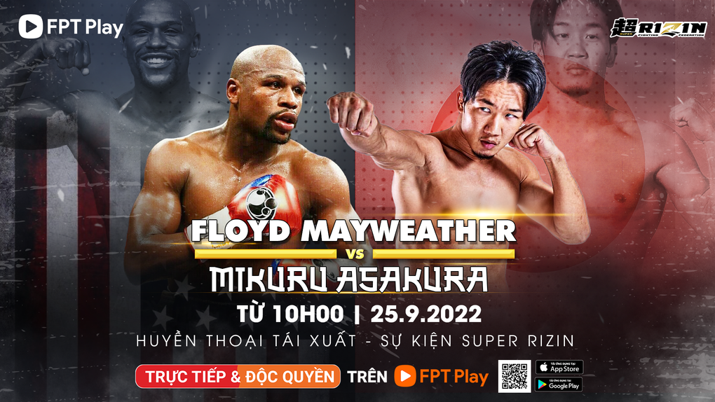 FPT Play phát sóng Super RIZIN: Tượng đài Floyd Mayweather trở lại - 5 FPT Play phát sóng Super RIZIN: Tượng đài Floyd Mayweather trở lại - 5