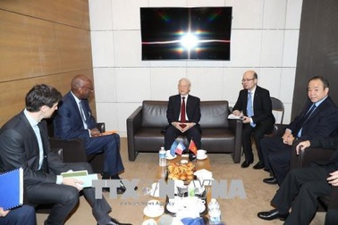 Tổng Bí thư Nguyễn Phú Trọng gặp các doanh nghiệp hàng đầu của Pháp