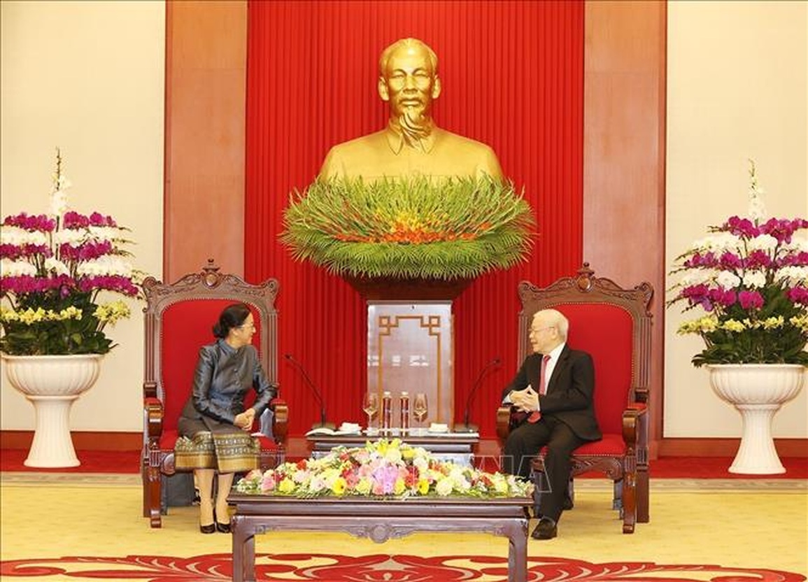 Tổng Bí thư Nguyễn Phú Trọng tiếp Phó Chủ tịch nước Lào - 1 Tổng Bí thư Nguyễn Phú Trọng tiếp Phó Chủ tịch nước Lào - 1