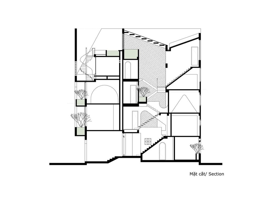 Ngôi nhà 5 tầng có mặt tiền độc đáo, nổi bật trên phố Hà Nội - 15
