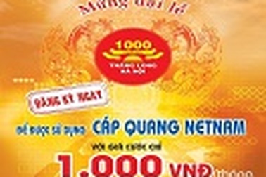 Sử dụng Internet cáp quang NetNam với cước phí chỉ 1000đ/tháng
