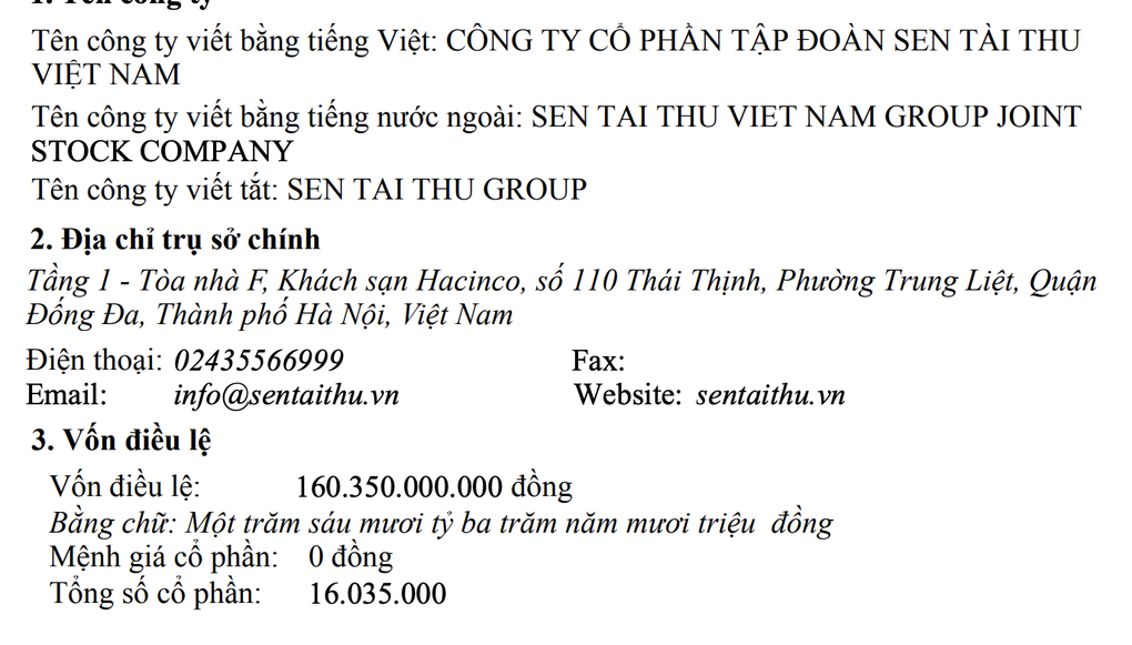 Tập đoàn Sen Tài Thu đang kinh doanh ra sao? - 1 Tập đoàn Sen Tài Thu đang kinh doanh ra sao? - 1