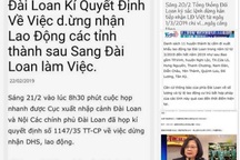 Không có việc dừng tiếp nhận lao động Việt Nam sang Đài Loan