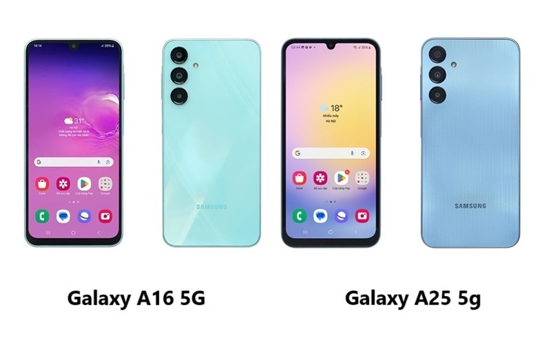 Cùng 4 triệu đồng nên mua Samsung Galaxy A16 5G hay Galaxy A25 5G?