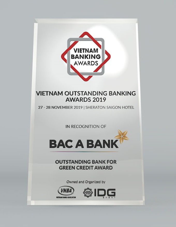 BAC A BANK được vinh danh &quot;Ngân hàng tiêu biểu về tín dụng xanh - Ảnh 2.