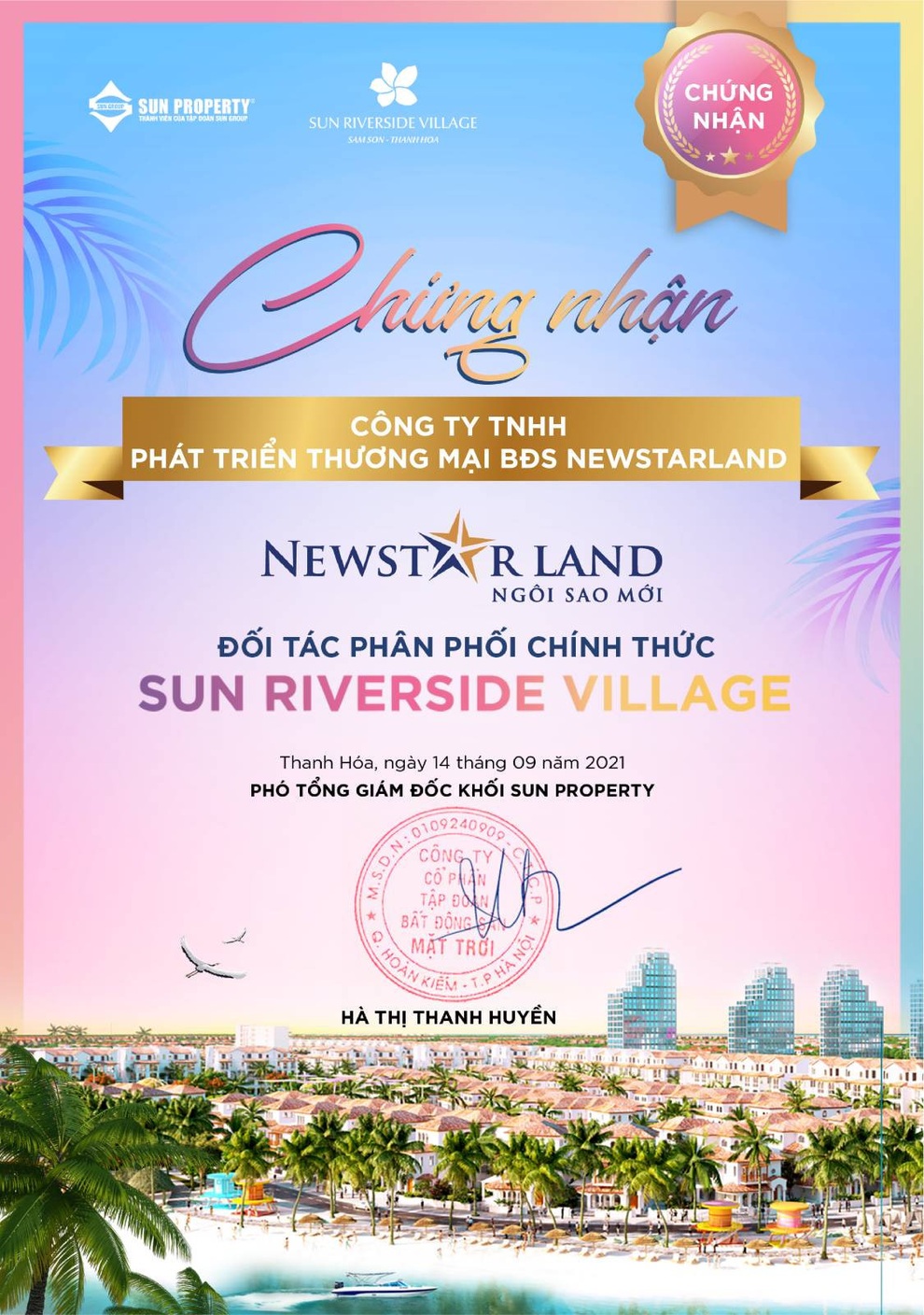 NewstarLand là đối tác phân phối chính thức Sun Riverside Village Sầm Sơn - 1 NewstarLand là đối tác phân phối chính thức Sun Riverside Village Sầm Sơn - 1