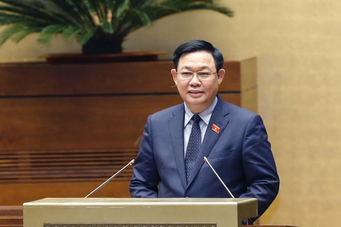 Chủ tịch Quốc hội Vương Đình Huệ phát biểu tại buổi lễ