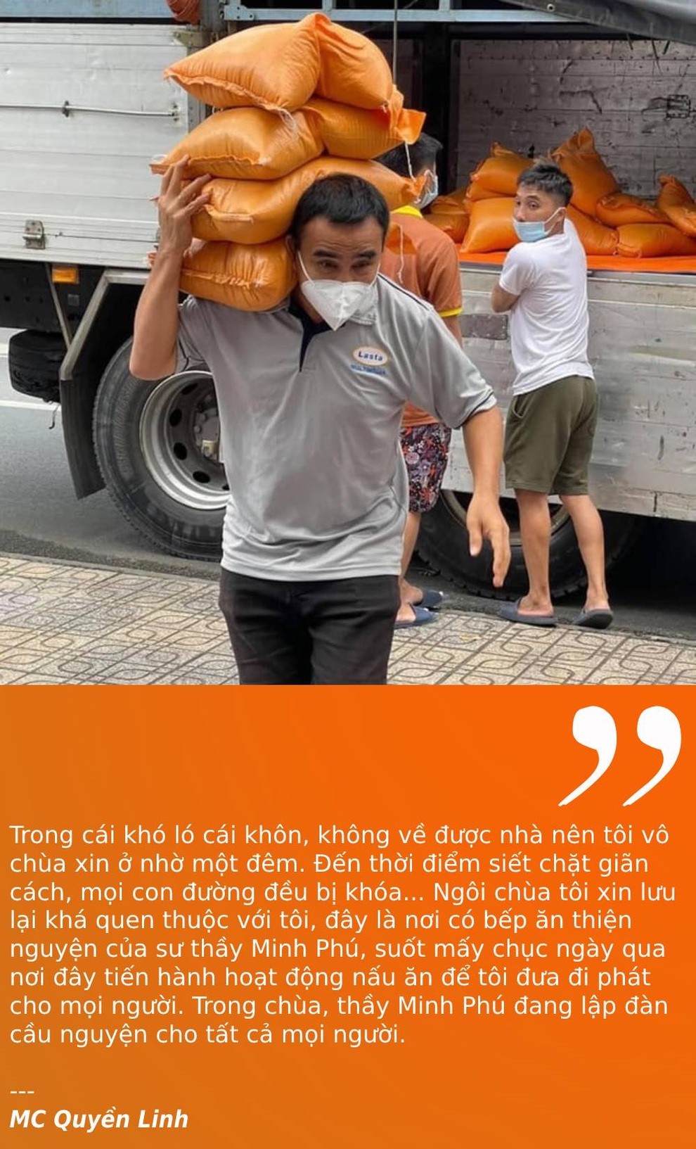 Quyền Linh, Việt Hương và chuyện cảm động quanh những chuyến xe chở gạo - 1 Quyền Linh, Việt Hương và chuyện cảm động quanh những chuyến xe chở gạo - 1