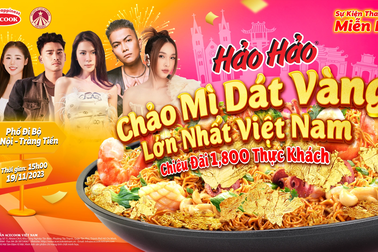 Chảo mì Hảo Hảo dát vàng lớn nhất Việt Nam cho 1.800 thực khách trải nghiệm miễn phí