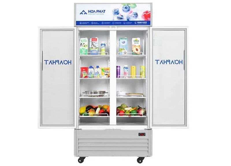 Đánh giá hiệu suất và độ bền của tủ mát Hòa Phát Inverter 2 cánh 526 Lít HSR D8526
