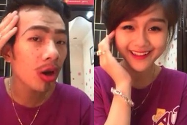 Trào lưu "rửa mặt vịt hóa thiên nga": Clip hô biến trai xấu thành gái xinh