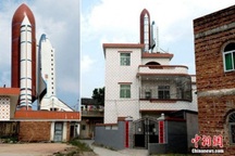 Lão nông xây mô hình tàu con thoi trên nóc nhà