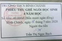 TPHCM: Trường trả lại “tiền ghế ngồi học sinh” do “nhầm dấu mộc”?