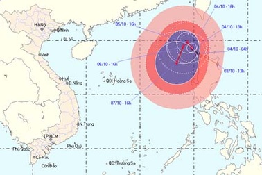 Bão số 10 liên tục đổi hướng do tương tác với siêu bão 
