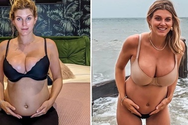 Ashley James liên tục mặc áo tắm khoe bụng bầu