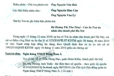 TAND TP Hà Nội và Tòa phúc thẩm TAND Tối cao ban hành bản án không có khả năng thi hành?
