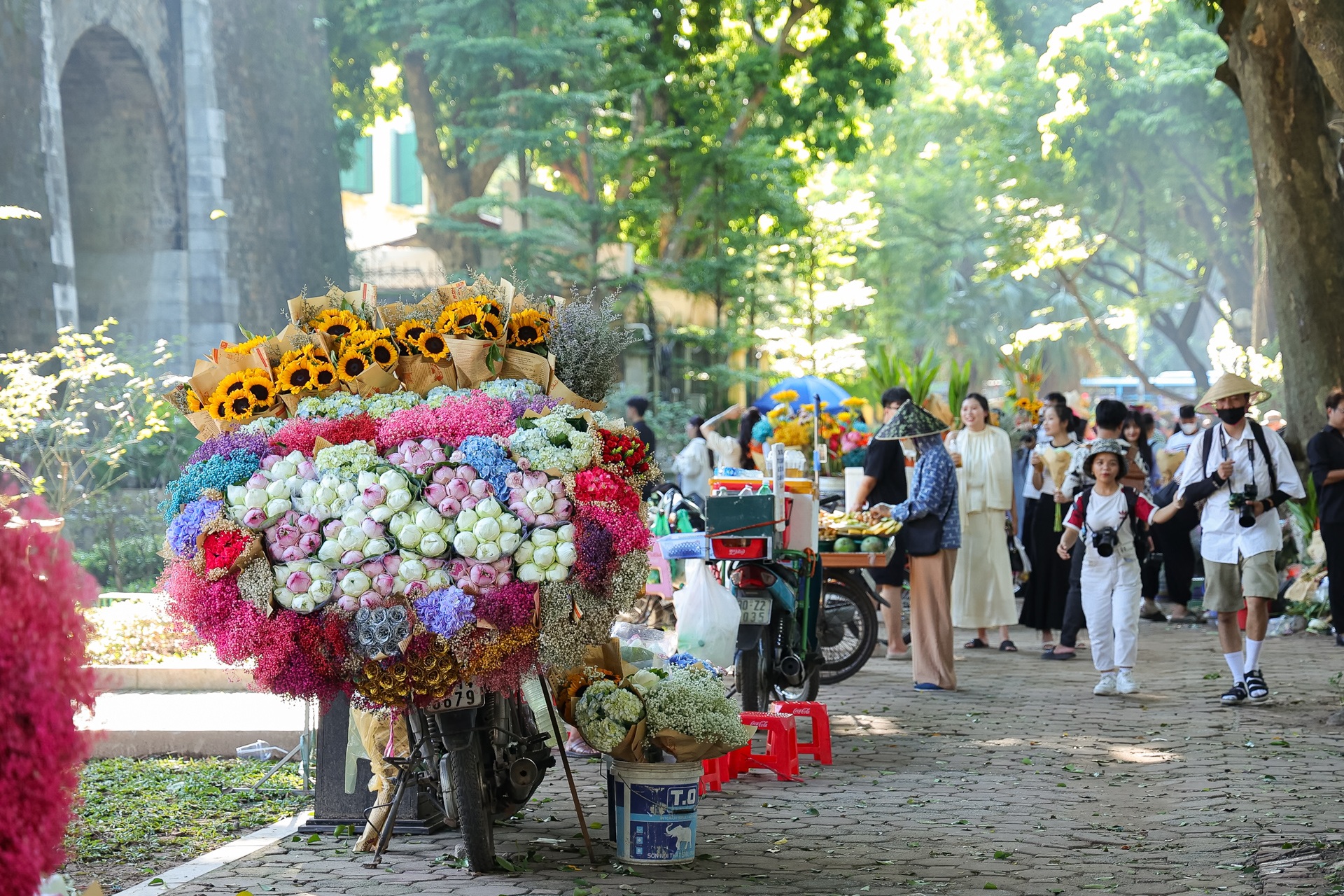 Người dân tràn xuống lòng đường Phan Đình Phùng chụp ảnh mùa thu - 2 Người dân tràn xuống lòng đường Phan Đình Phùng chụp ảnh mùa thu - 2