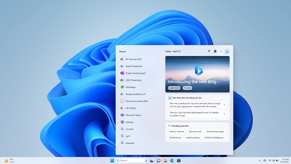 Windows 11 có bản cập nhật quan trọng, đưa Bing AI lên thanh tác vụ - 1 Windows 11 có bản cập nhật quan trọng, đưa Bing AI lên thanh tác vụ - 1