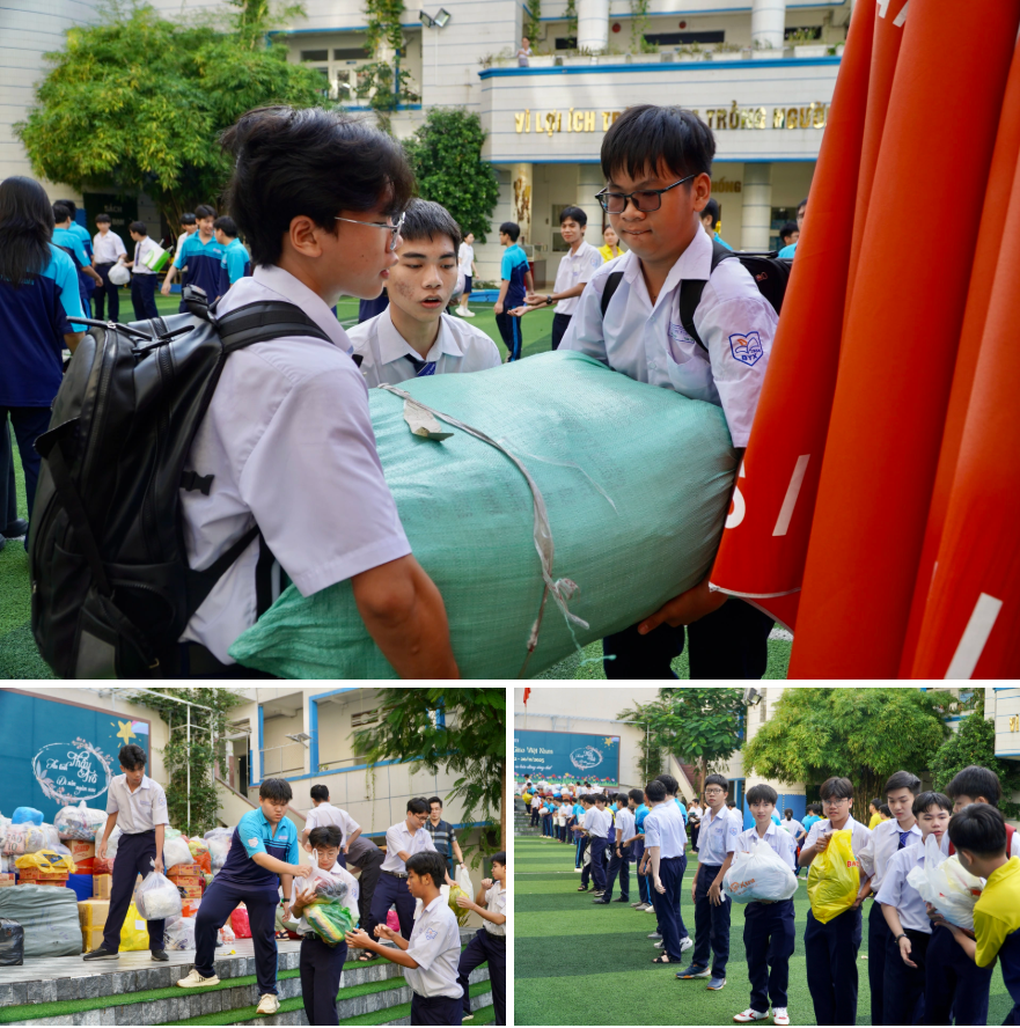 Một buổi học đặc biệt: Học sinh “tay xách nách mang” vì đồng bào vùng lũ - 3