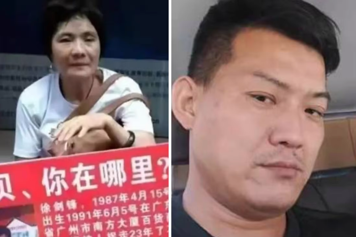 Bà Yang Suhui (trái) đã liên hệ với con trai bị bắt cóc của mình, Xu Jianfeng (phải) mà không hề hay biết (Ảnh: Handout). Bà Yang Suhui (trái) đã liên hệ với con trai bị bắt cóc của mình, Xu Jianfeng (phải) mà không hề hay biết (Ảnh: Handout).