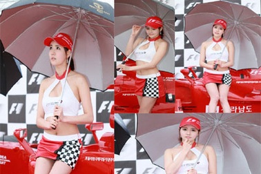 Kiều nữ Hàn tạo dáng bên xe đua F1