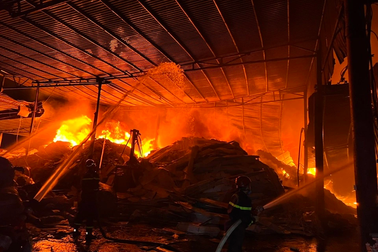 Một cảnh sát bị thương khi chữa cháy nhà xưởng ở Hải Phòng