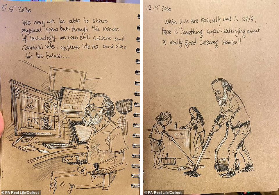 Xúc động tập Nhật ký vẽ nguệch ngoạc về người vợ đã mất của họa sĩ già - 7