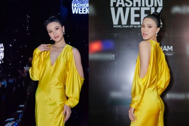 Hoa hậu Châu Á Yến Trang nổi bật với váy vàng rực