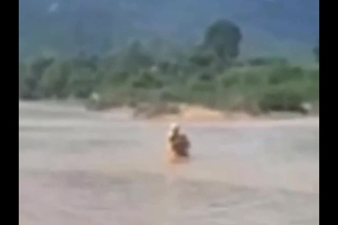 CSGT lao xuống sông cứu cháu bé bị đuối nước