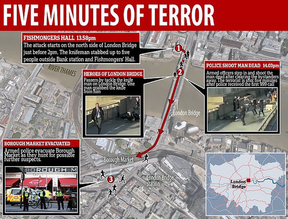 Tấn công khủng bố kinh hoàng ở trung tâm London, 3 người chết - 1 Tấn công khủng bố kinh hoàng ở trung tâm London, 3 người chết - 1