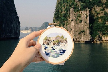 Cô gái trẻ “chụp” lại hành trình “xê dịch” bằng tranh thêu
