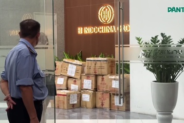 Hàng chục thùng tài liệu được đưa khỏi trụ sở công ty của Shark Bình