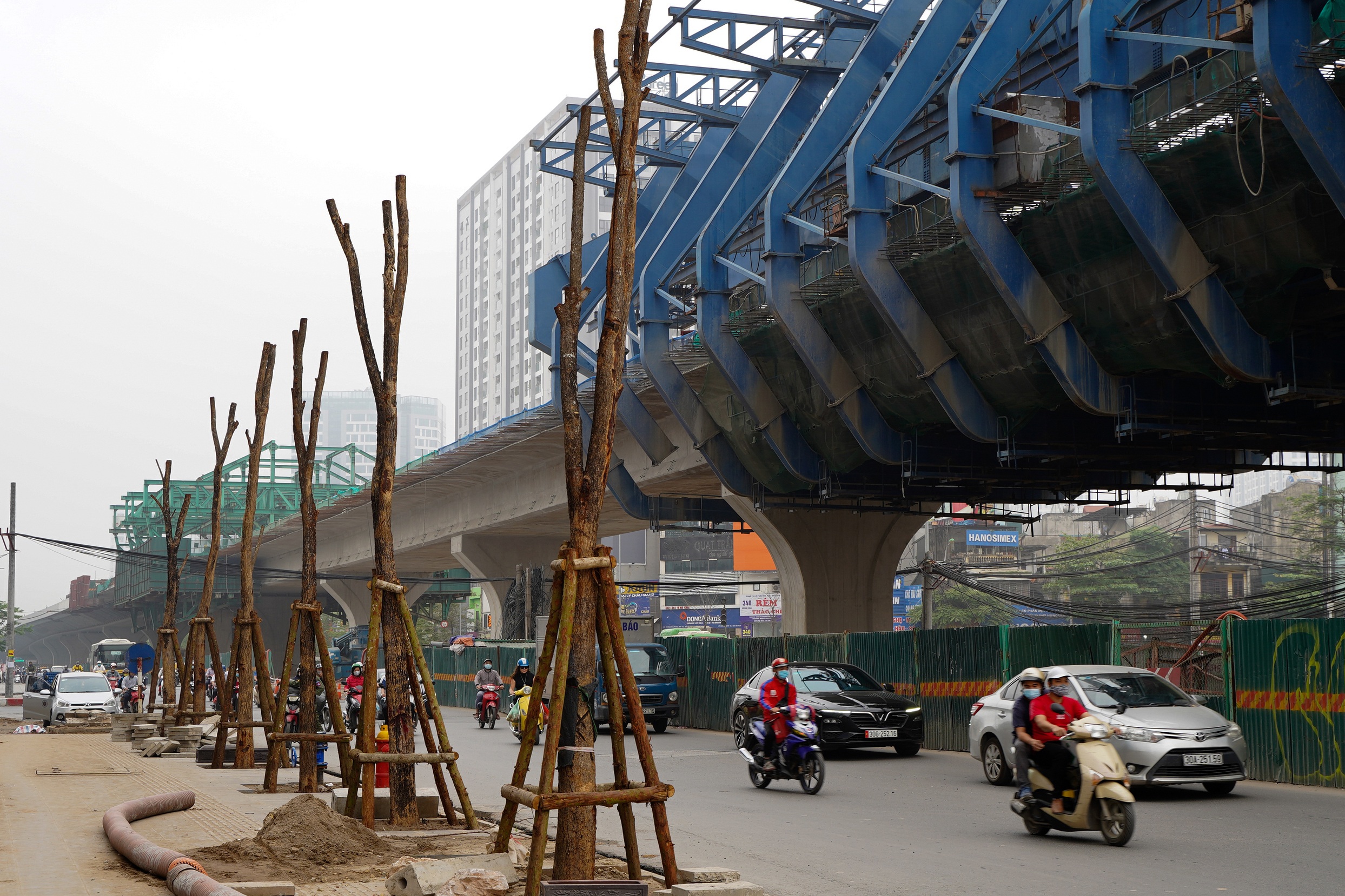 Gấp rút hoàn thiện đường vành đai 2 dưới thấp đoạn Đại La - Minh Khai - 9 Gấp rút hoàn thiện đường vành đai 2 dưới thấp đoạn Đại La - Minh Khai - 9
