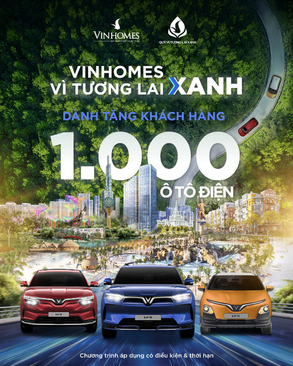 Vinhomes tặng 1.000 ô tô điện VinFast cho khách hàng - 1 Vinhomes tặng 1.000 ô tô điện VinFast cho khách hàng - 1