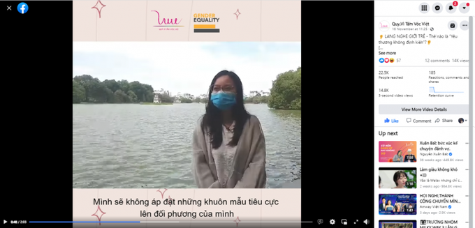 Phương Nhi trong video phỏng vấn quan điểm về yêu thương không định kiến (ảnh cắt từ clip)