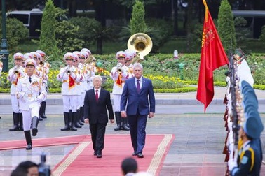 Tổng Bí thư, Chủ tịch nước Nguyễn Phú Trọng chủ trì lễ đón lãnh đạo Cuba