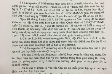 Bộ TN&MT yêu cầu dừng thi công dự án trang trại lợn nghìn tỷ