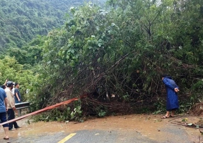 Hiện trường vụ sạt lở đất.
