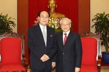 Tổng Bí thư tiếp Chủ tịch HNND tối cao Triều Tiên