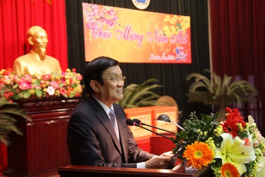 Chủ tịch nước Trương Tấn Sang thăm, chúc tết Tổng cục V - Bộ Công an