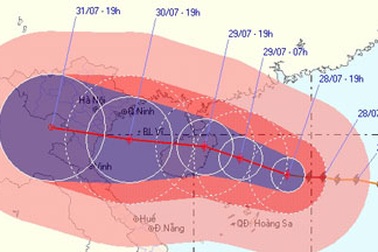 Bão số 3 hướng vào bờ biển Hải Phòng - Nghệ An 