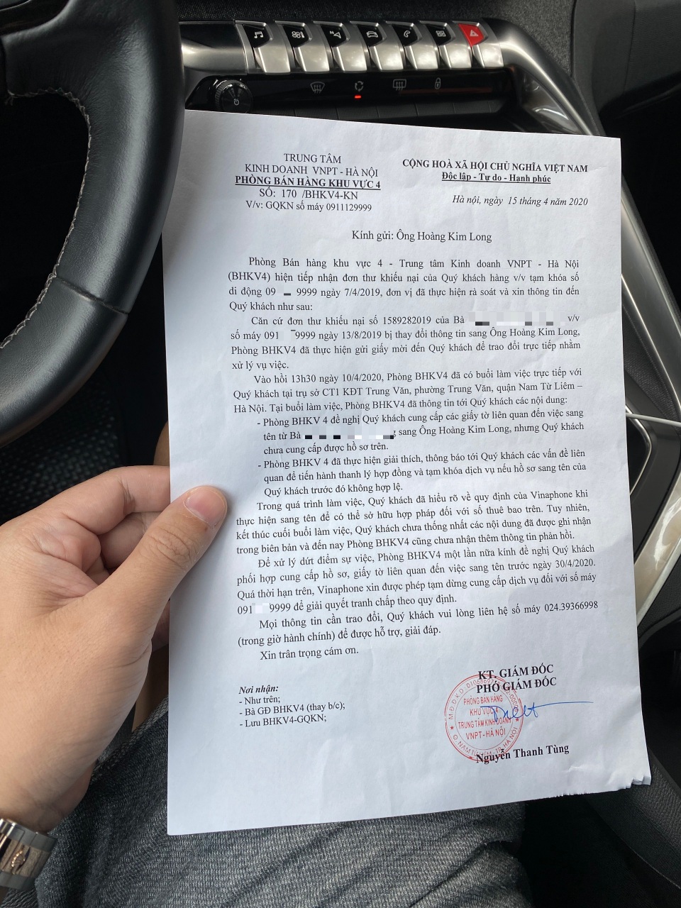 “Tá hoả” vì sim tứ quý 9 chính chủ giá gần nửa tỷ bỗng dưng bị cắt liên lạc - 3 “Tá hoả” vì sim tứ quý 9 chính chủ giá gần nửa tỷ bỗng dưng bị cắt liên lạc - 3